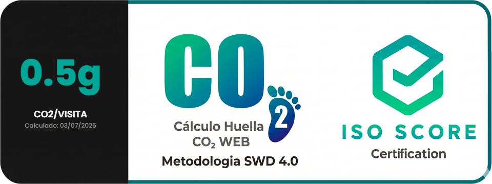 Cálculo Huella CO2 Web — ISOSCORE — 0.2g CO2 por visita — calculado el 03/07/2026